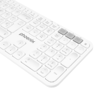 Teclado inalámbrico multidispositivo phoenix k300 blueooth dual y 2.4ghz blanco
