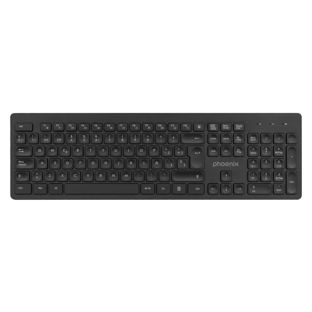 Teclado inalambrico qwerty phoenix k200 negro delgado