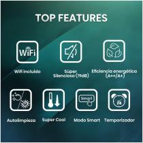 Aire acondicionado split 1x1 hisense inverter 2924 frig - h 3268 kcal - h wifi kc35yr03