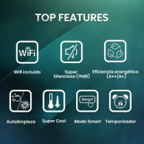 Aire acondicionado split 1x1 hisense inverter 5418 frig - h 5417 kcal - h wifi kc70bt2b