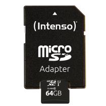 Tarjeta micro sd intenso 64gb uhs - i cl10 + adaptador sd