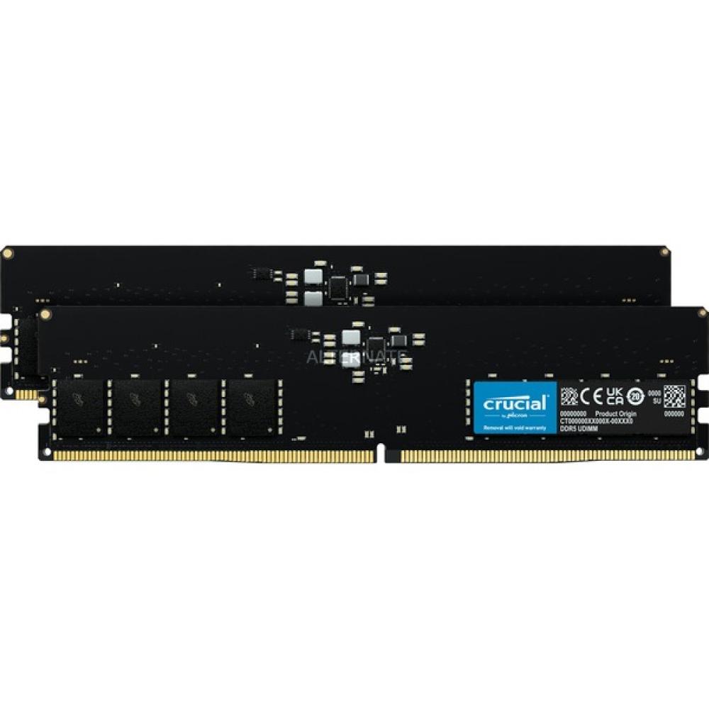 Memoria ram ddr5 32gb 2x16gb crucial - dimm - 4800 mhz - pc5 38400 - cl40