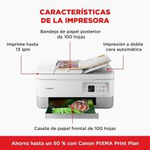 Multifuncion canon pixma ts7451i inyeccion color wifi - duplex impresion - blanca ppp