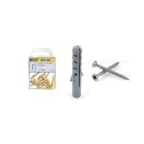Taco Nº 5 Con Tornillos Cabeza Plana Zincada 3,5x30 mm. 12 unidades