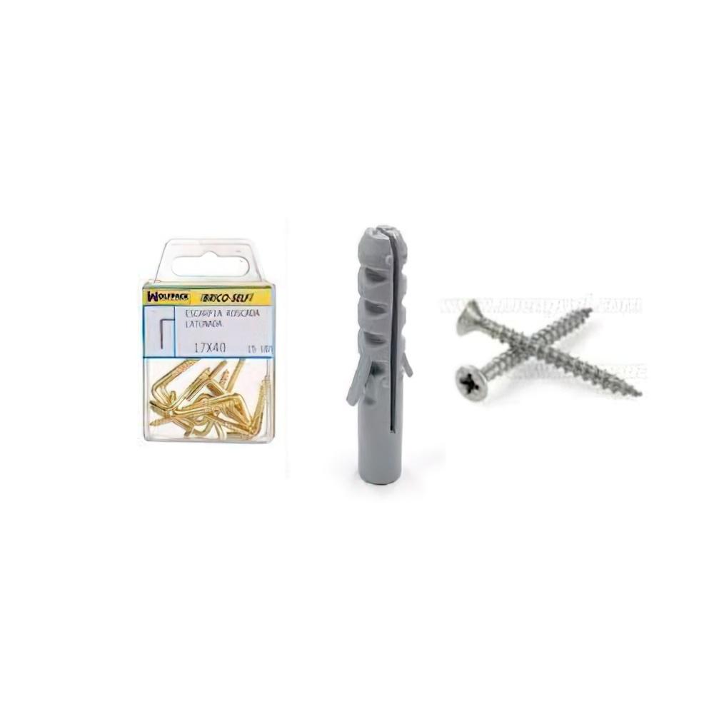 Taco Nº 5 Con Tornillos Cabeza Plana Zincada 3,5x30 mm. 12 unidades