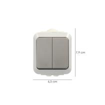 Interruptor / Conmutado Oryx Doble con tapa gris