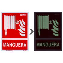 Cartel / Señal Fluorescente Manguera 30x21 cm.