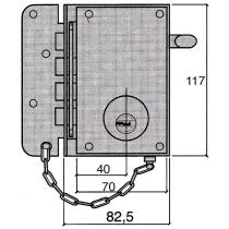 Cerradura Ucem Seguridad 4500-s/he/ Derecha