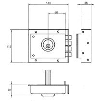 Cerradura Jis 229 8x12/ Derecha