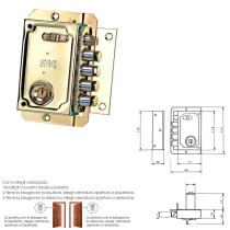 Cerradura Fac S 90 Dorada Derecha