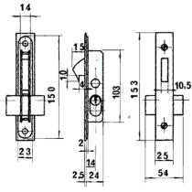 Cerradura Lince 5555 Aluminio 14 mm.