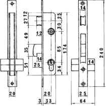 Cerradura Lince 5590 Hn/20 mm.