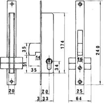 Cerradura Lince 5592 Hn/20 mm.