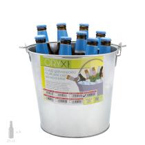 Cubo Zinc Metal Galvanizado Multiusos 8 Litros 25 x 19 x 22 (alt.) cm. con Abre Botellas