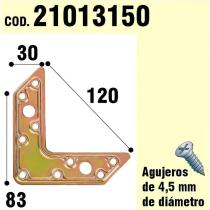 Soporte Para Madera Placa "L" Bicromatado 120 mm.
