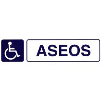 Rotulo Adhesivo 250x63 mm. Aseos Minusvalidos