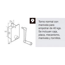 Torno Elevacion Persiana Empotrar Blanco