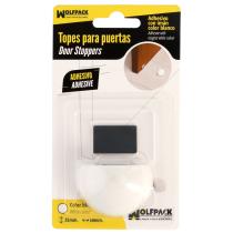 Tope Puerta Adhesivo con Imán Retenedor Blanco