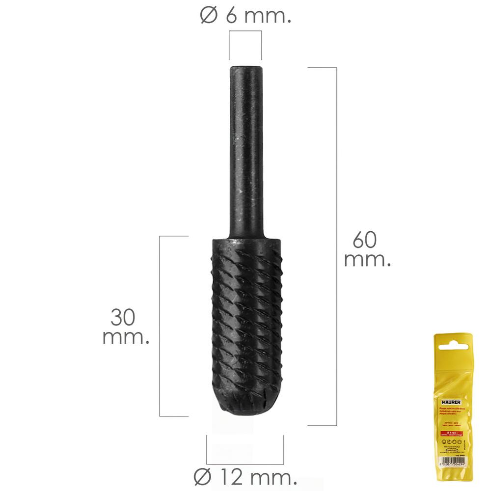 Fresa Rotativa Para Metal Cilindrica Curva Ø 12 mm. Para Taladro / Fresadora Fresa Rotativa Para Metal Cilindrica Curva Ø 12 mm. Para Taladro / Fresadora