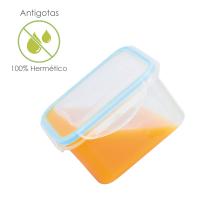 Recipiente Hermetico Plastico Cuadrado 400 ml. 11x11x6 (Alt.) cm.