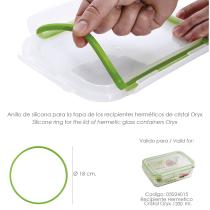 Anillo Silicona Para Recipiente Hermetico Cristal Rectangular 1.200 ml.