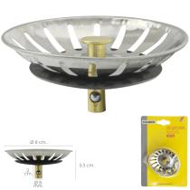 Tapon Valvula Cesta Para Fregadero Inoxidable Click Clack Ø 8 cm.