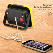 Linterna de Trabajo Led Multifunción Recargable 2.000 mAh. / 10 W. / 500 Lúmenes / 4 Imanes / Bateria Externa / Soporte 180º