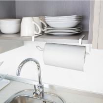 Colgador Portarrollos Papel Cocina, Acero Para Puertas, Encimeras, Muebles. 32,5x18x10 cm.