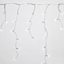 Guirnalda Luces Navidad Cortina 5x1 Metros 182 Leds Blanco Frio. Luz Navidad Interiores y Exteriores Ip44. Cable Transparente