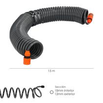 Manguera Extensible Espiral Autoenroscable Para Riego Jardin Con Conectores 15 Metros