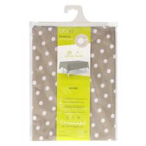 Mantel Hule Rectangular Topos Beige Impermeable Antimanchas PVC 140x250 cm. Recortable Uso Interior y Exterior