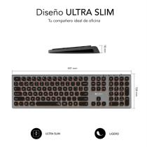Teclado subblim master iluminado ext inalambrico gris - negro