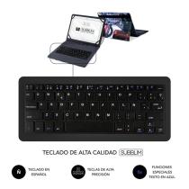 Funda + teclado subblim keytab usb tipo c 10.1 pulgadas england