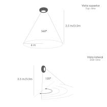 Detector De Movimiento Por Infrarrojos Con Sensor Crepuscular 360°. Ajustable