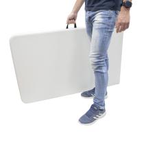 Mesa Plegable Rectangular HDPE 244x76x74 cm. Color Blanco
