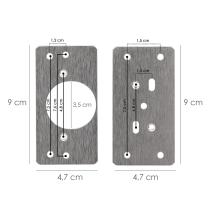 Placas de Reparacion Bisagras Cazoleta 4,7x9 cm. 2 piezas. Placa Repara Puertas, Placa Reparación Bisagras Mueble