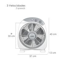 Ventilador Maurer Box Ø 30cm 40 Watt. 3 velocidades Aspas gran tamaño, 3 Con temporizador