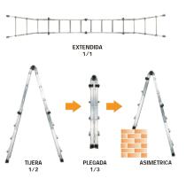 Escalera Telescópica Aluminio 5+5 Peldaños