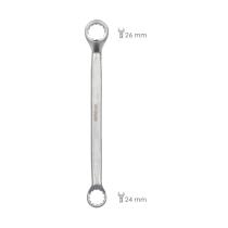 Llave Estrella Acodada Plus Acero Cromo Vanadio 24x26 DIN 838. Llave Doble Boca Acodada, Llave Fija Estrella Acodada