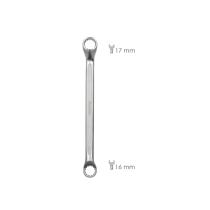 Llave Estrella Acodada Plus Acero Cromo Vanadio 16x17 DIN 838. Llave Doble Boca Acodada, Llave Fija Estrella Acodada