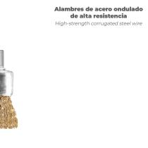 Cepillo Acero latonado Brocha 25 mm. 1/4"