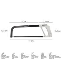 Arco Sierra Acero Con Empuñadura de Aluminio Angulo Corte Ajustable. Corta Acero, Aluminio, Madera, Plastico, Cobre