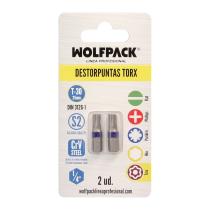 Puntas Destornillador Torx 30 Inviolable (2 Piezas). Acero S2 al Cromo Vanadio. Puntas Hexagonales, Destorpuntas,