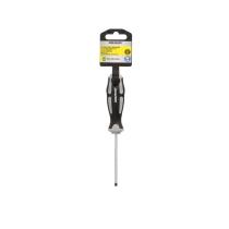 Destornillador Plano Vaciado Acero S2 Mango TPR Bimaterial. Medida 0,8 x Ø 4,0 x 75 mm. DIN5265