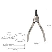 Alicates Arandelas Exteriores Curvo 175 mm. Acero Din 5254. Anillos De Presion, Anillos De Retención, Arandelas Circlips