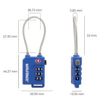 Candado Seguridad Equipaje Tsa 3 Digitos Con Cable Acero. Candado Combinación, Maleta, Viaje, Mochilas, Seguridad