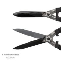 Tijeras Podar Setos 2 Manos Aluminio 63 cm. Hojas Acero Antiadherente, Mango TPR, Ajuste Corte