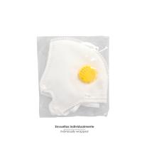 Mascarilla Respiratoria FFP2 Con Valvula. Plegable (20 Unidades) Envasadas Individualmente