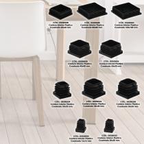 Contera Interior Plastico Cuadrada 80x80 mm. Color Negro. Bolsa 25 Unidades. Contera Mesa, Silla, Muebles, Estanteria