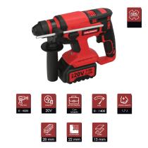 Martillo SDS PLUS A Bateria 20 Volt. Con Bateria 4.0 Ah. 1.400 R.P.M. 3 Funciones Cincelar, Perforar y Perforar con Martillo